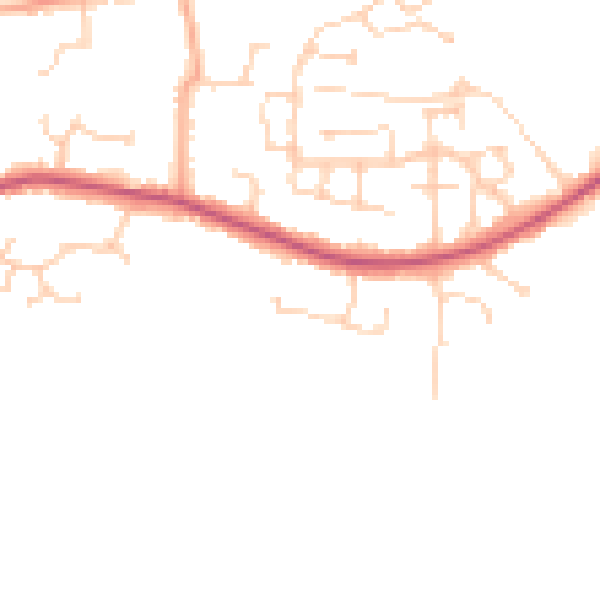 Daytime road noise heatmap for RG7 1PE