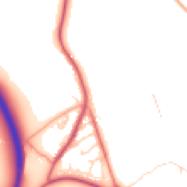 Daytime road noise heatmap for RG7 1PG