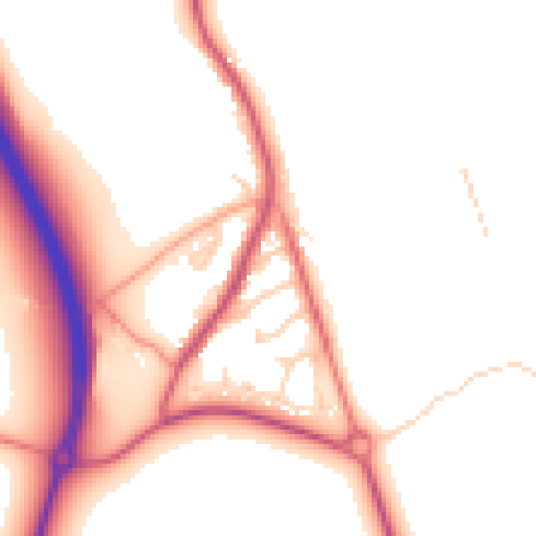 Daytime road noise heatmap for RG7 1QU