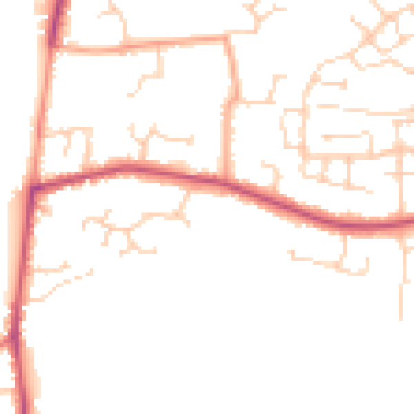 Daytime road noise heatmap for RG7 1SA