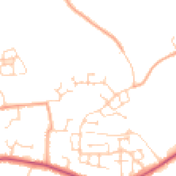 Daytime road noise heatmap for RG7 1UG