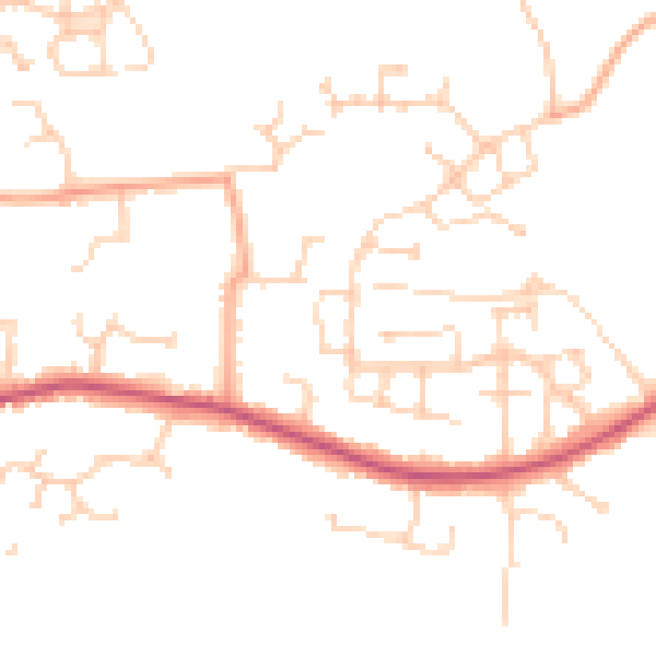 Daytime road noise heatmap for RG7 1UQ