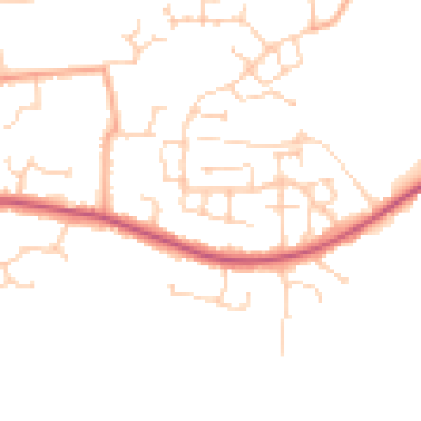 Daytime road noise heatmap for RG7 1UZ