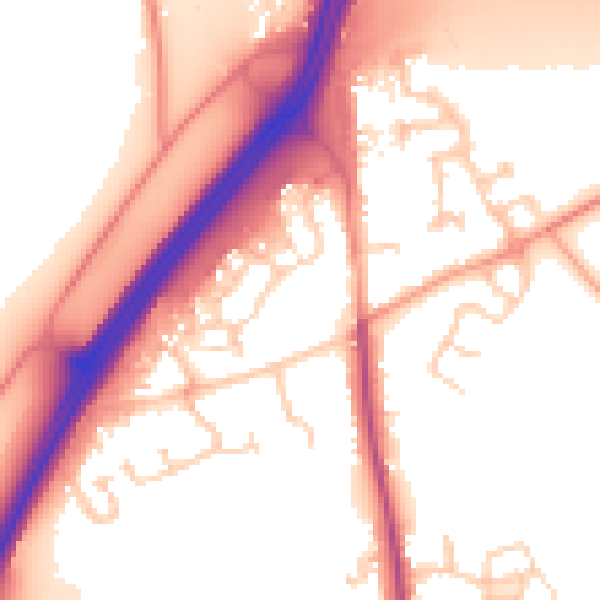Daytime road noise heatmap for RG7 1WR