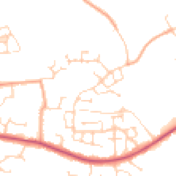 Daytime road noise heatmap for RG7 1XB