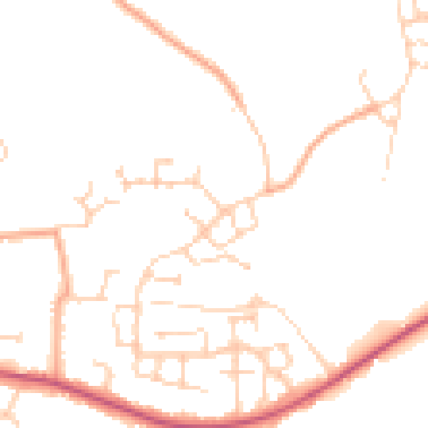 Daytime road noise heatmap for RG7 1XF