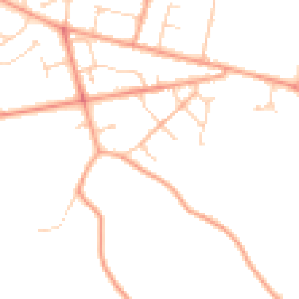 Daytime road noise heatmap for RG7 2JU