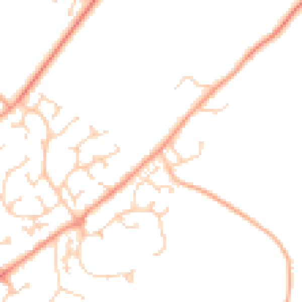 Daytime road noise heatmap for RG7 3BN