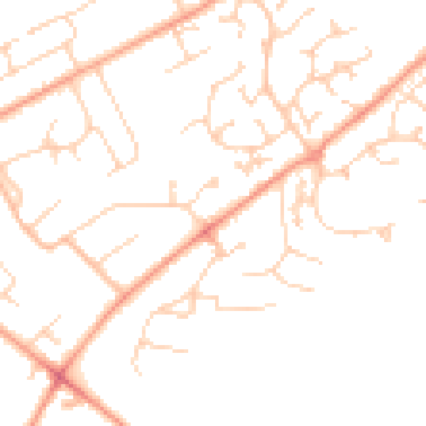 Daytime road noise heatmap for RG7 3BZ