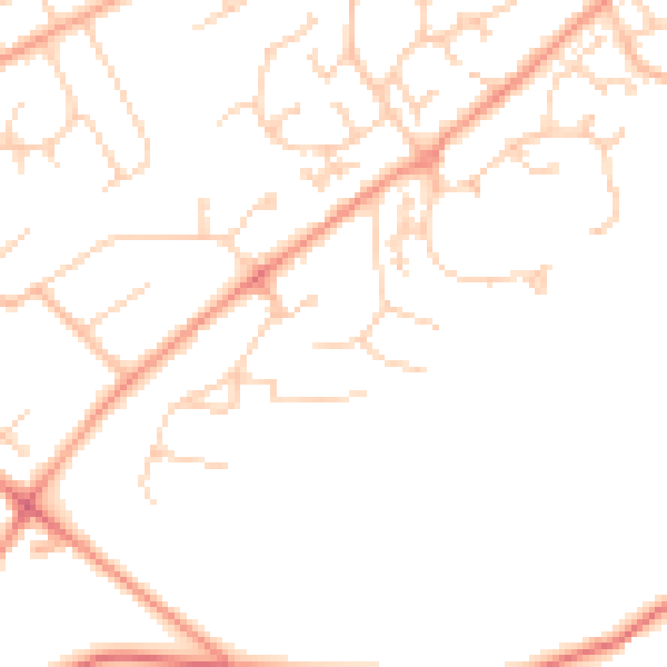 Daytime road noise heatmap for RG7 3DY