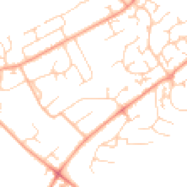 Daytime road noise heatmap for RG7 3EX