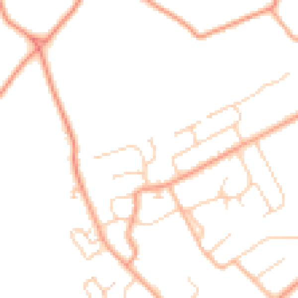 Daytime road noise heatmap for RG7 3HQ
