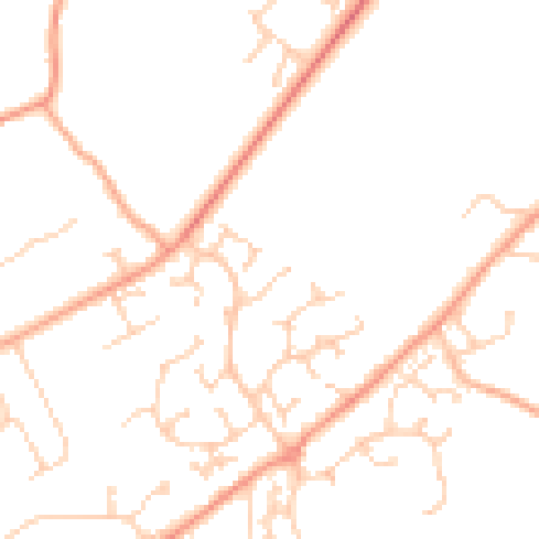 Daytime road noise heatmap for RG7 3JT