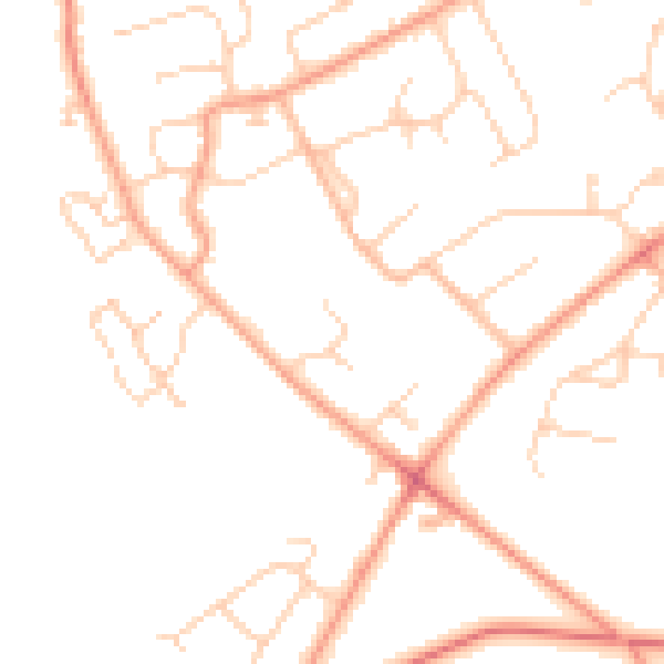 Daytime road noise heatmap for RG7 3JY