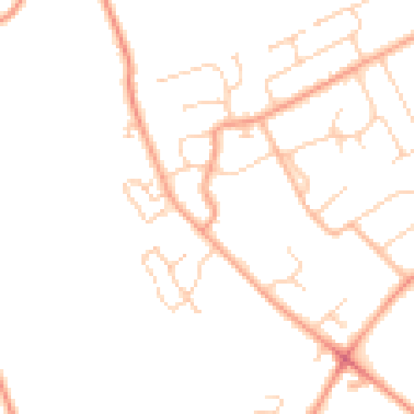 Daytime road noise heatmap for RG7 3LD
