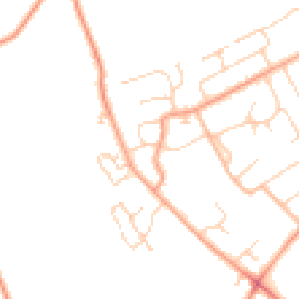Daytime road noise heatmap for RG7 3LG