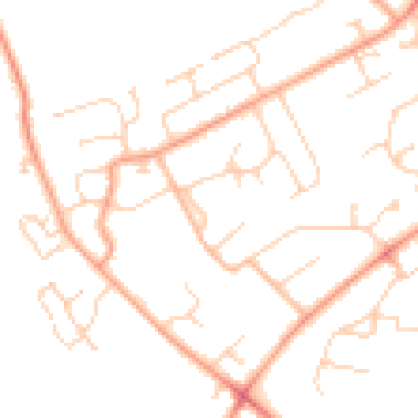 Daytime road noise heatmap for RG7 3LR