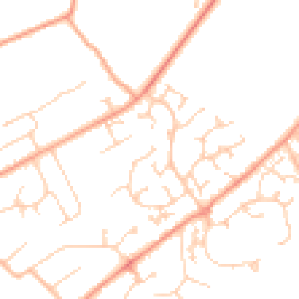 Daytime road noise heatmap for RG7 3NQ