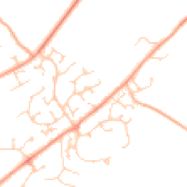 Daytime road noise heatmap for RG7 3PQ