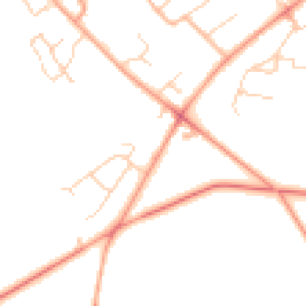 Daytime road noise heatmap for RG7 3QP