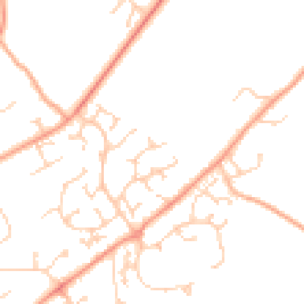 Daytime road noise heatmap for RG7 3XX