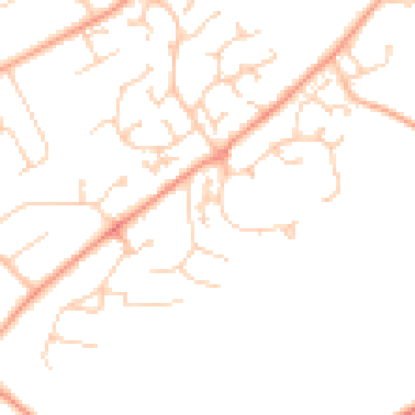 Daytime road noise heatmap for RG7 3YY