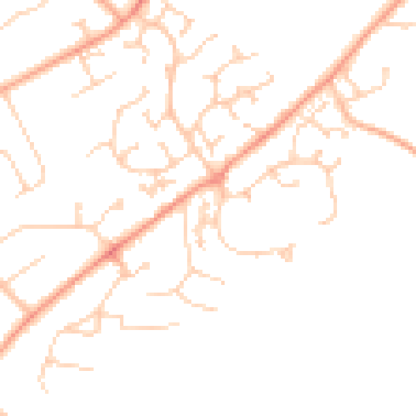 Daytime road noise heatmap for RG7 3YZ