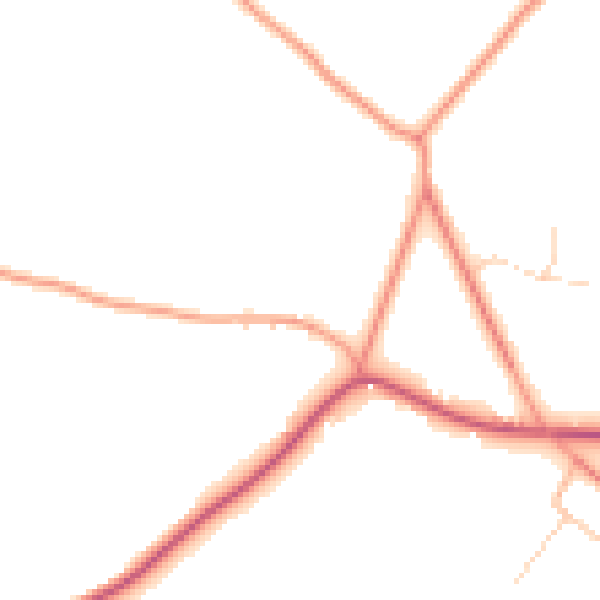 Daytime road noise heatmap for RG7 4AY