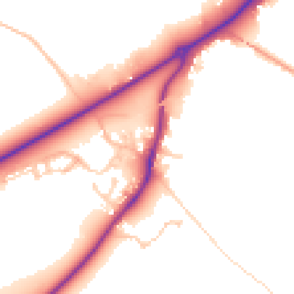 Daytime road noise heatmap for RG7 4JJ