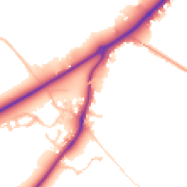 Daytime road noise heatmap for RG7 4JR