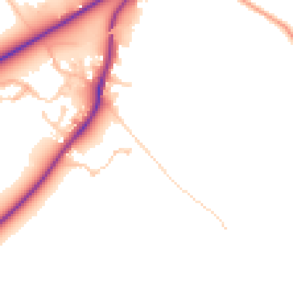 Daytime road noise heatmap for RG7 4JU