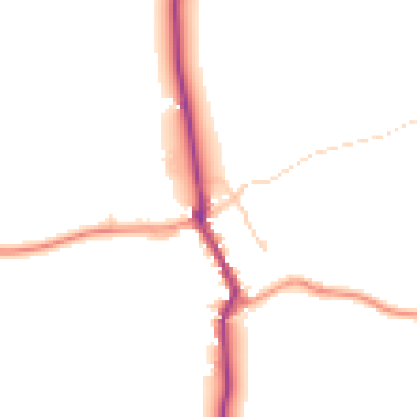 Daytime road noise heatmap for RG7 4LJ