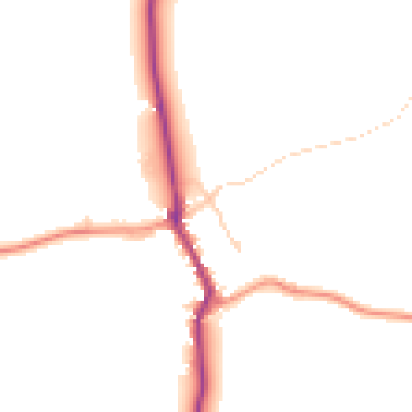 Daytime road noise heatmap for RG7 4LL