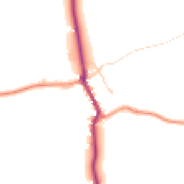 Daytime road noise heatmap for RG7 4LN