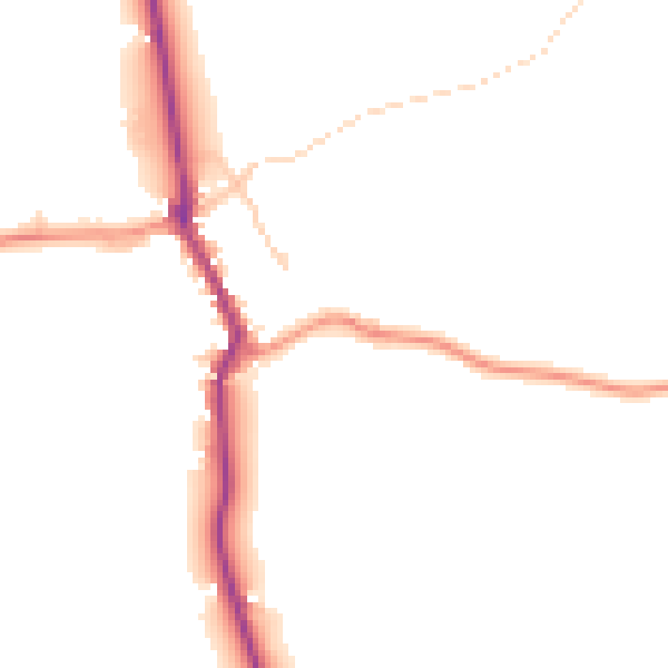 Daytime road noise heatmap for RG7 4LT