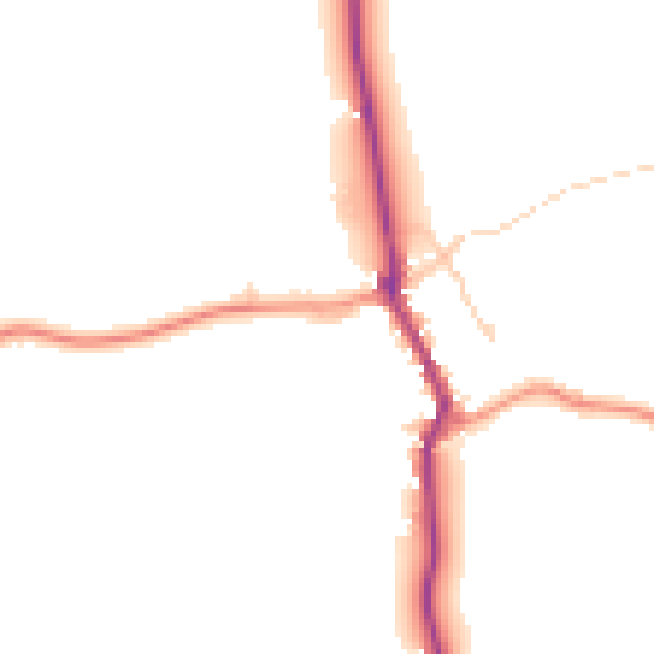 Daytime road noise heatmap for RG7 4NA
