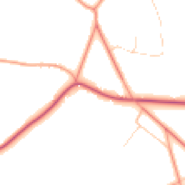 Daytime road noise heatmap for RG7 4RN