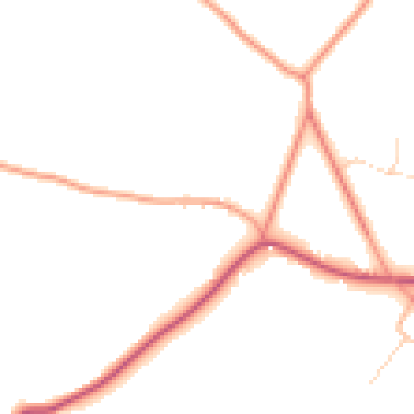 Daytime road noise heatmap for RG7 4RP