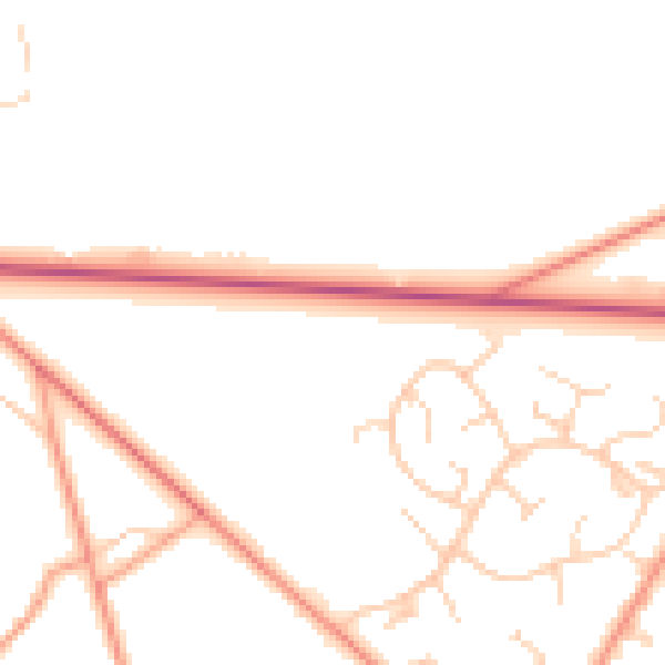 Daytime road noise heatmap for RG7 4RR