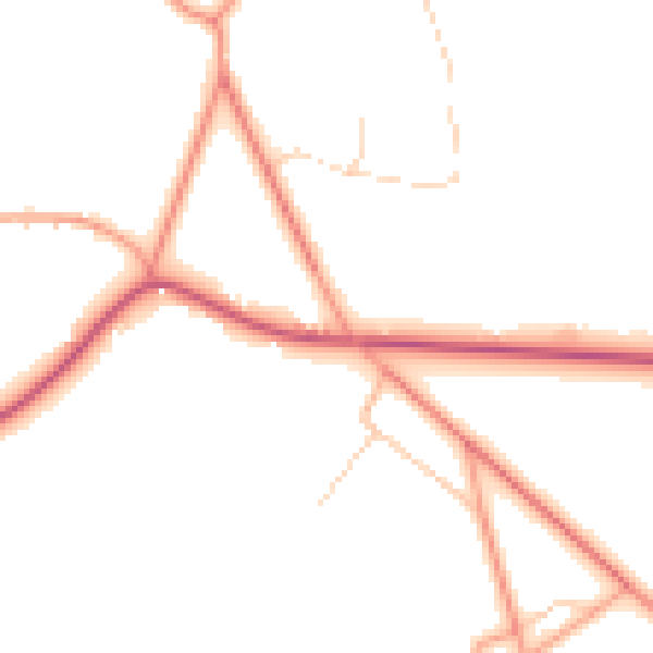 Daytime road noise heatmap for RG7 4RT