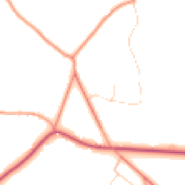 Daytime road noise heatmap for RG7 4RX