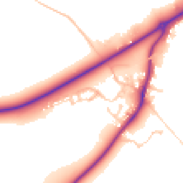 Daytime road noise heatmap for RG7 4UT