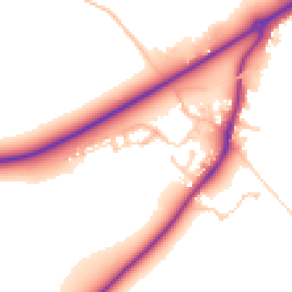 Daytime road noise heatmap for RG7 4UU