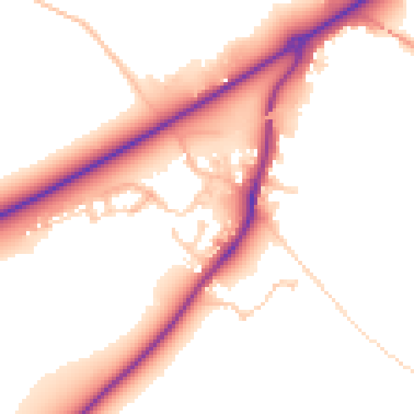 Daytime road noise heatmap for RG7 4UX