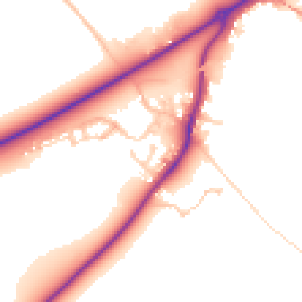 Daytime road noise heatmap for RG7 4UY