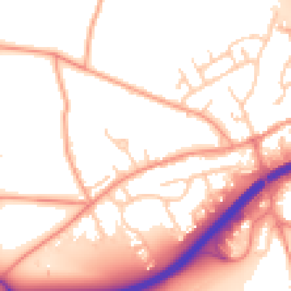 Daytime road noise heatmap for RG7 5BF