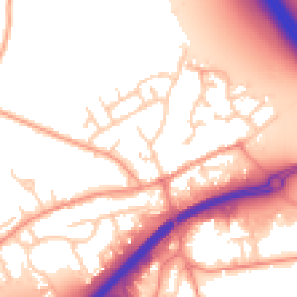 Daytime road noise heatmap for RG7 5BG
