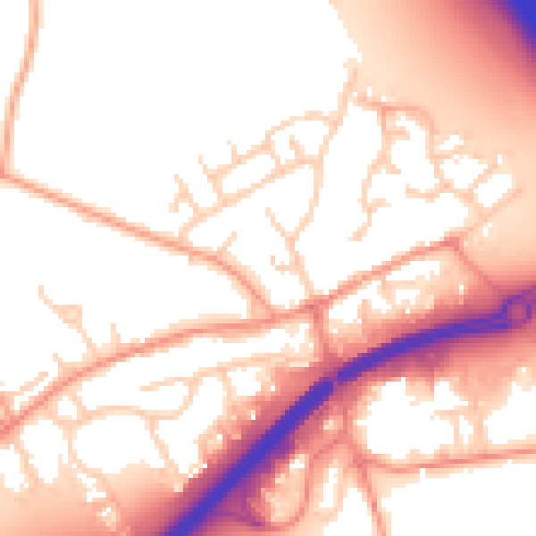 Daytime road noise heatmap for RG7 5BH