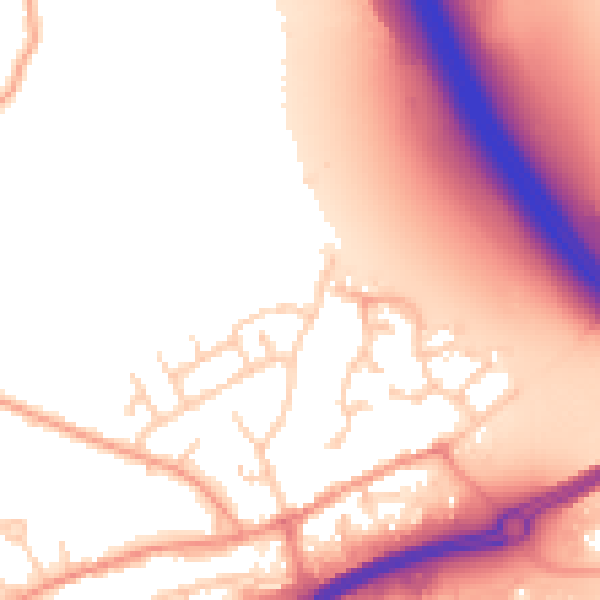 Daytime road noise heatmap for RG7 5DF