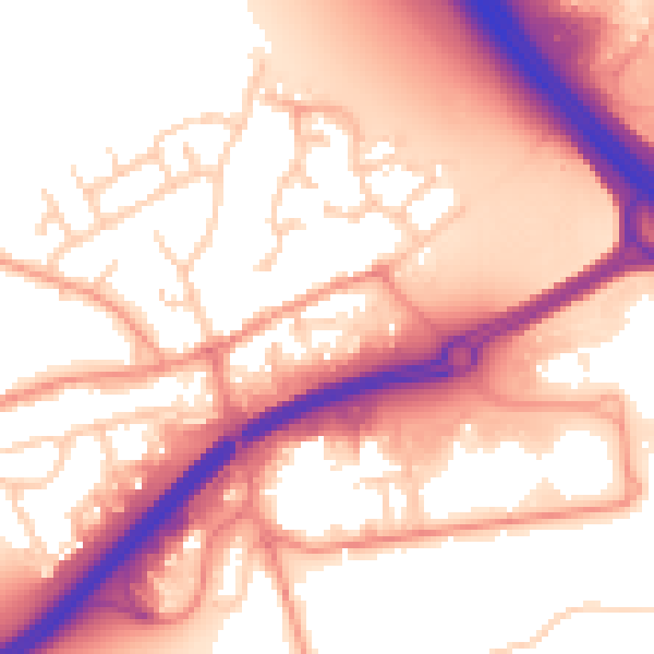 Daytime road noise heatmap for RG7 5FP